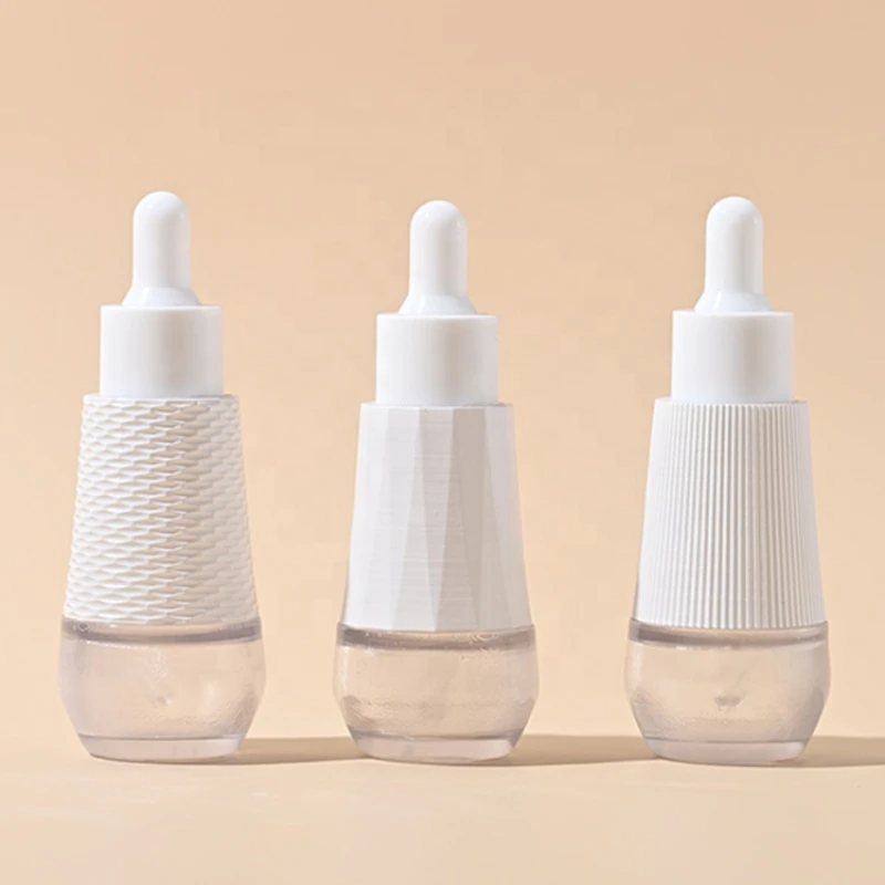 

New style 30ml glass shoulder bottle conical essence solution bottle travel sub packaging essential oil bottle dropper bottle