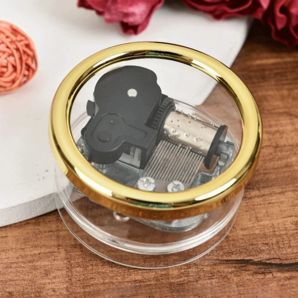 Creative Acrylic Transparent Mini Music Box Square Random Song Dancer Music Box Clockwork Spring Clockwork Music Box Gift
