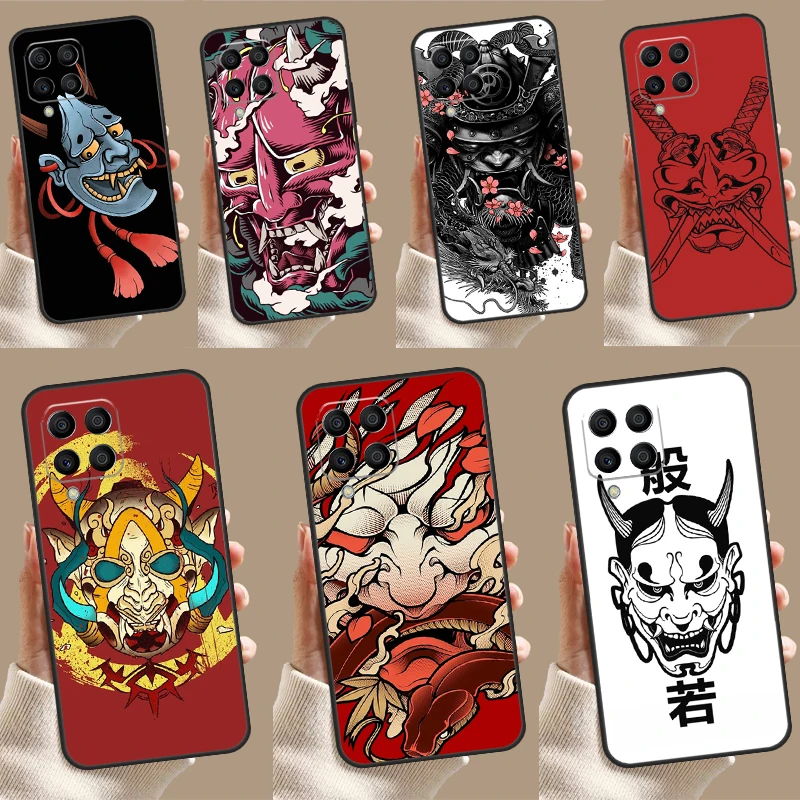 Japanese Hannya Oni Mask For Samsung Galaxy M54 M34 M14 M12 M32 M52 M53 M33 M13 M20 M21 M51 M15 M55 M31s M30s Case