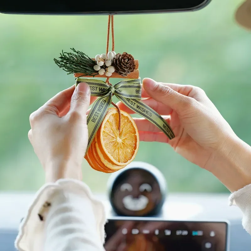 Big Orange Italian Orange Slices Car Pendant Natural Dried Flower Car Hanging Decoration High End Feeling Thinking Orange Car