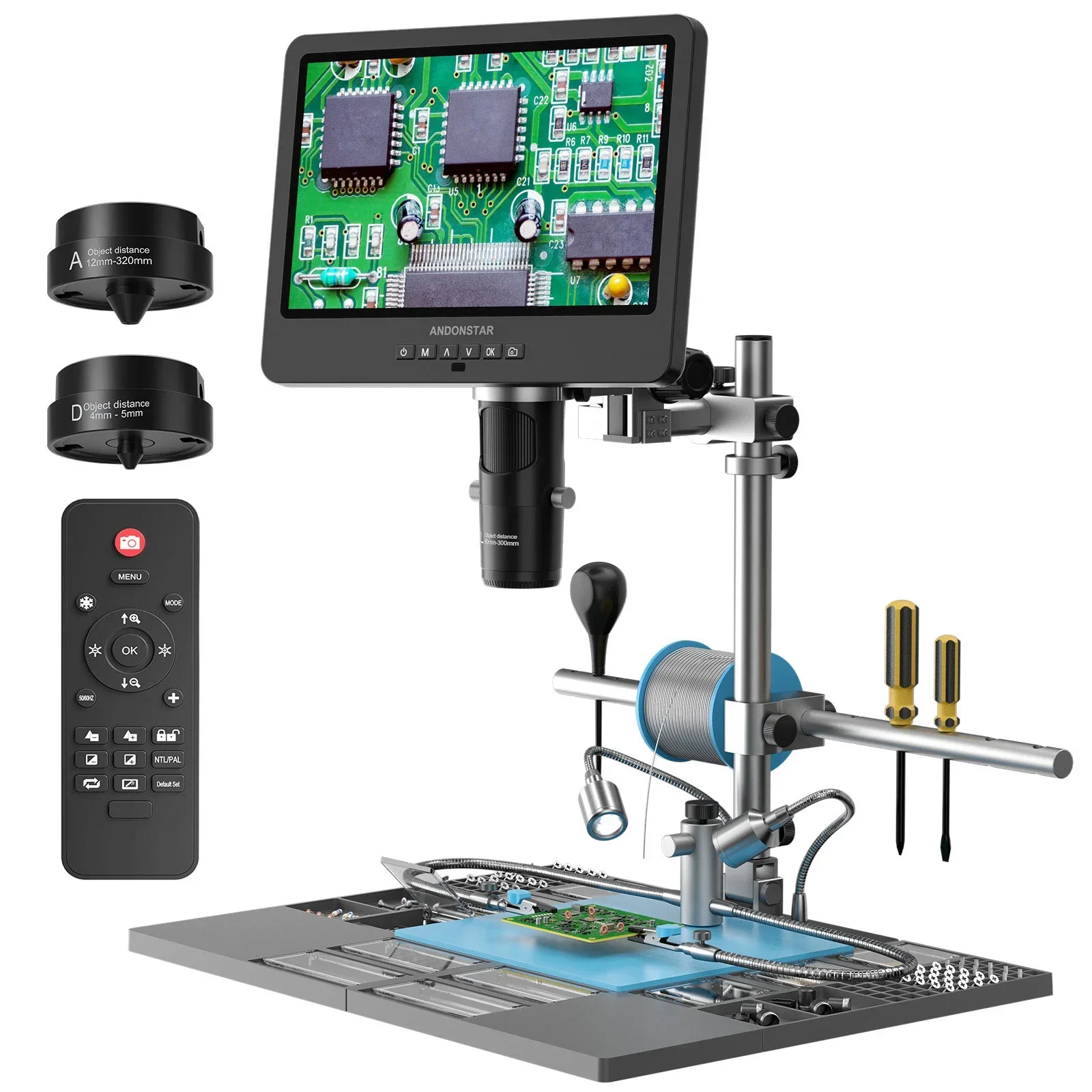 2026/Andonstar AD249S-M-Plus Trinocular 10''  High Definition Digital Microscope with 10-inch Screen + Extension Base for PCB Re