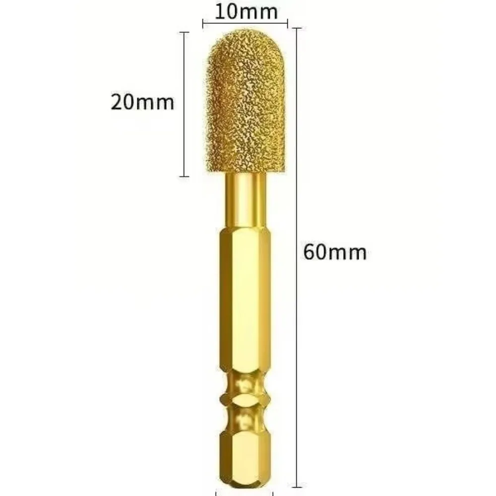 1/7pcs Diamond Coated Diamond Grinding Head Rotary File Brazed Tip Rotary File Head Stainless Steel Compatible