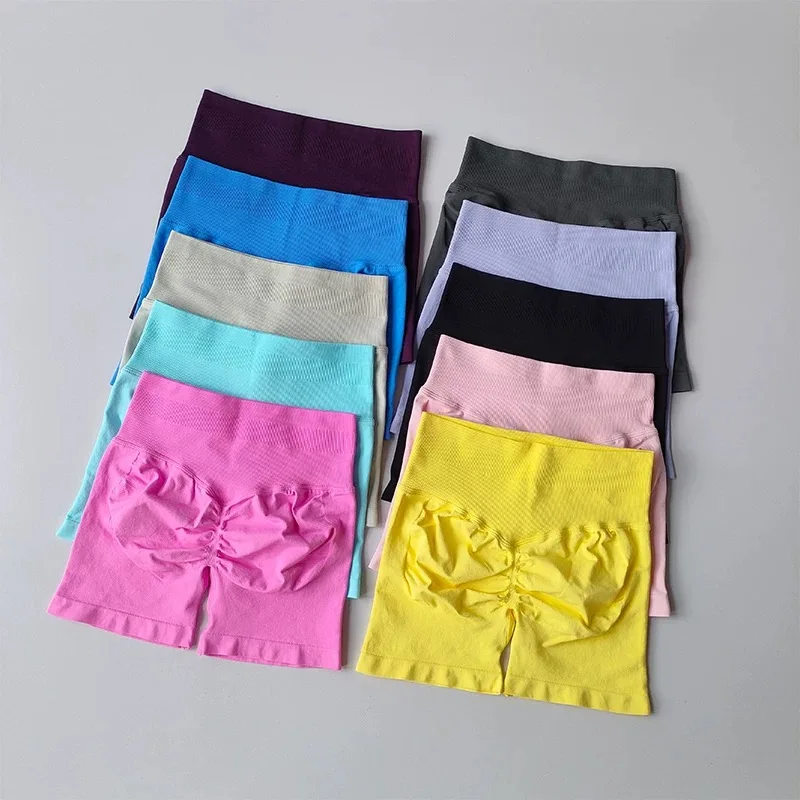 Hochgeschnittene Yoga-Hose Fitnesshose Sommer Hochelastische Oberschenkel-Trainingshose Pfirsich-Gesäß-Lifting-Übungs-Dreipunkt-Shorts – Detail 6