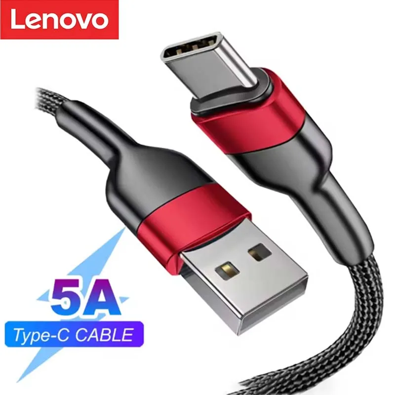 Câble USB-C rapide Lenovo, câble de charge rapide et de transfert de données, chargeur USB-C pour Samsung S21 S20 A51 Xiaomi Mi 10 Redmi Note 9S 8