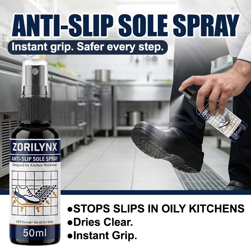 Professional Anti-Slip Sole Spray for Kitchen Workwear High Traction Shoe Enhancer for Slippery Floors and Grease Protection