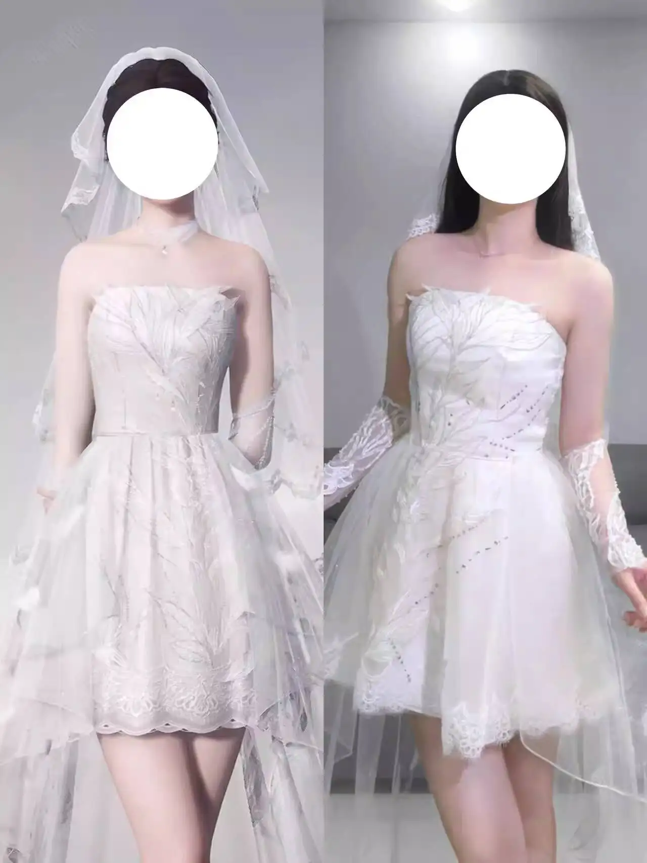 New Love And Deepspace Sylus Qin Che Women Cosplay Custom Wedding Dress Feather Traces In The Heart Including A Veil Tailor-made