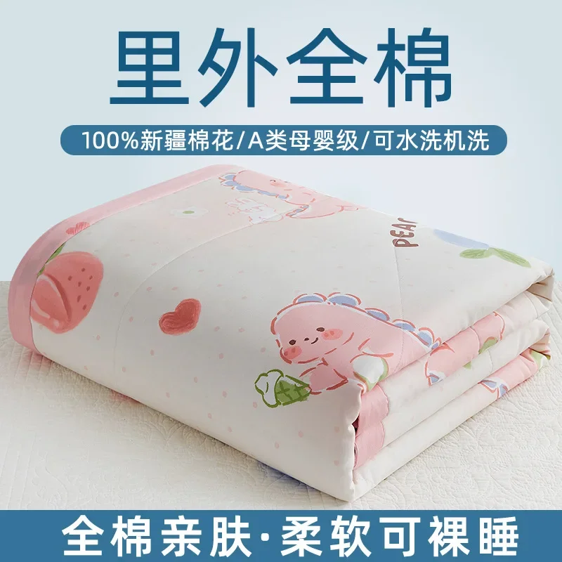 Cotton printed summer cool quilt air conditioner quilt pure cotton flower machine washable summer quilt single piece