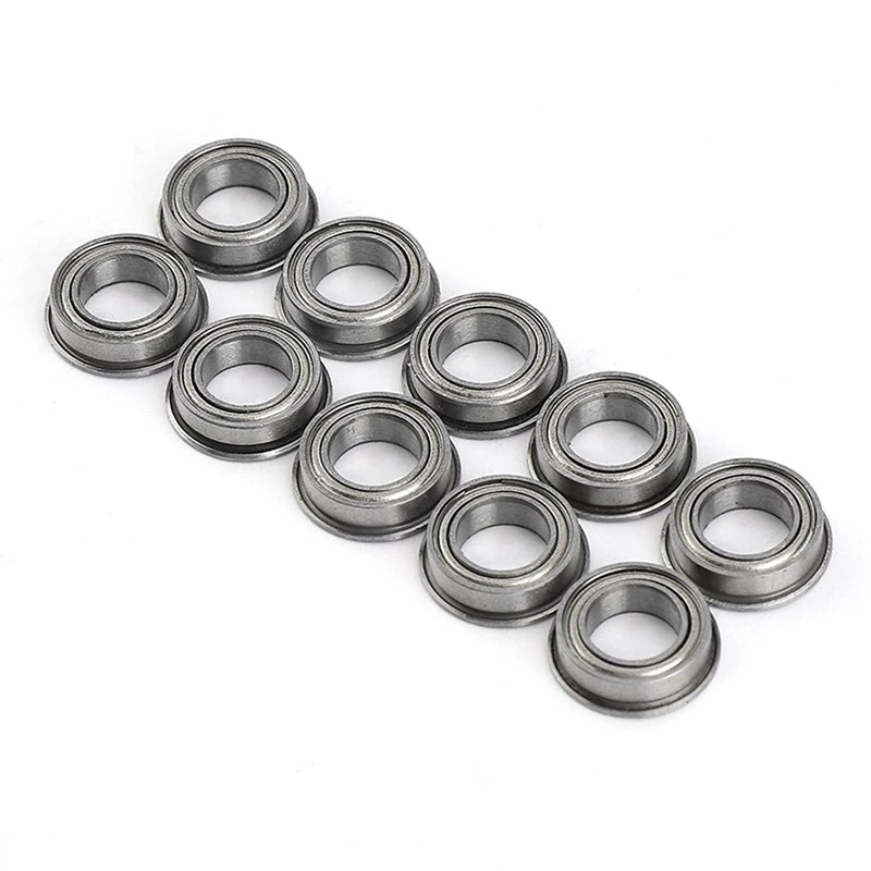 Aço inoxidável flangeado rolamentos de esferas, ID 6mm OD 10mm, tamanho Mini, U tipo polia do sulco, baixa precisão do ruído, MF106ZZ, 10Pcs