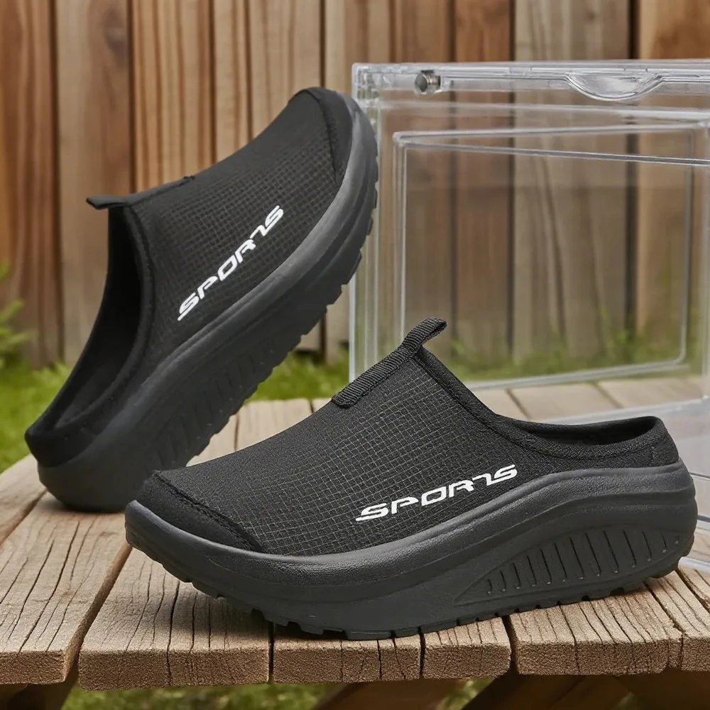 

2026 New Summer Outdoor High-quality Anti Slip Women Casual Shoes Mesh Breathable Soft Comfortable Flat Slippers Thick Bottom