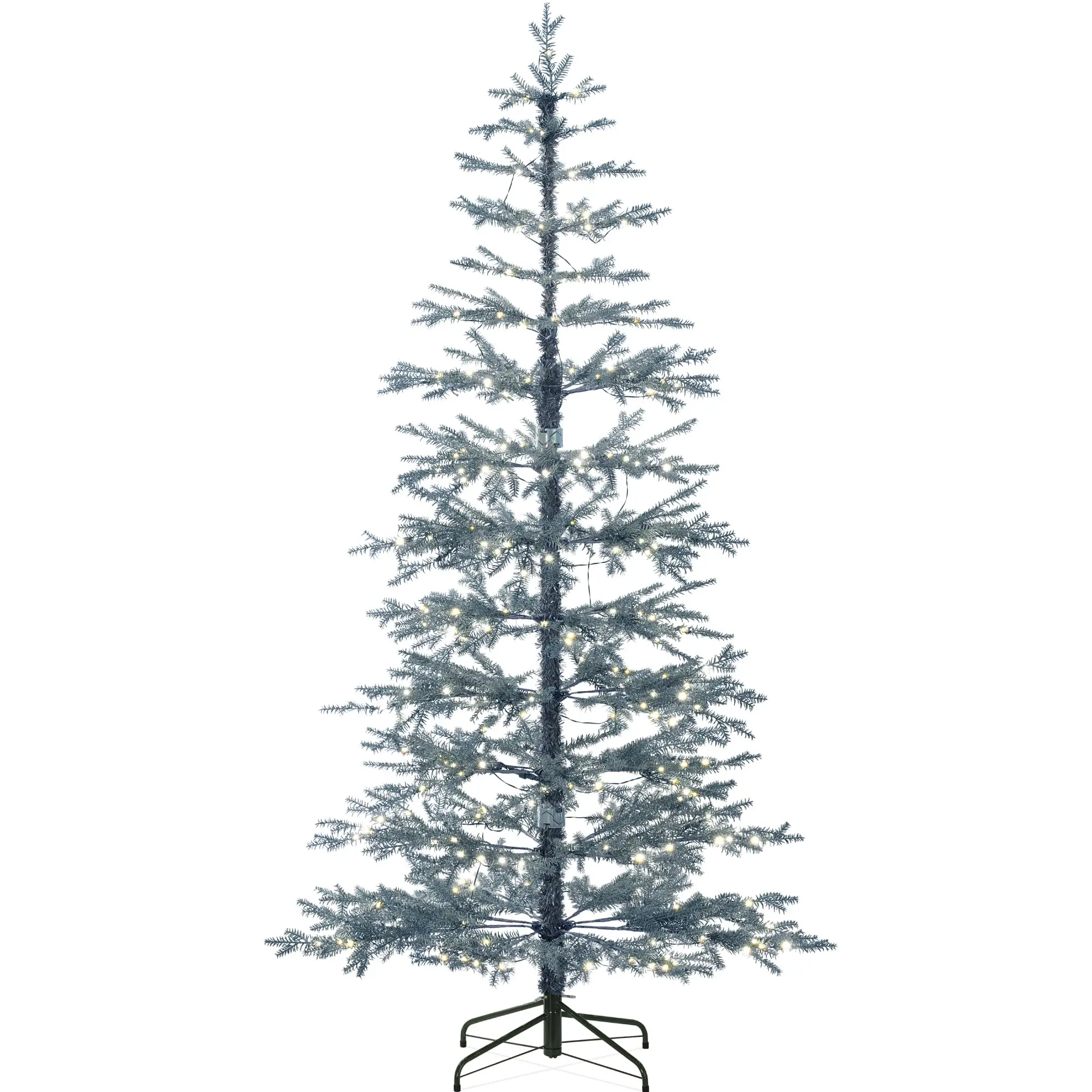 Pre-Lit Sparse Christmas Tree 6ft Artificial Pine Holiday Décor Aspen Noble Fir w/ 2-in-1 White & Multicolor LED Lights
