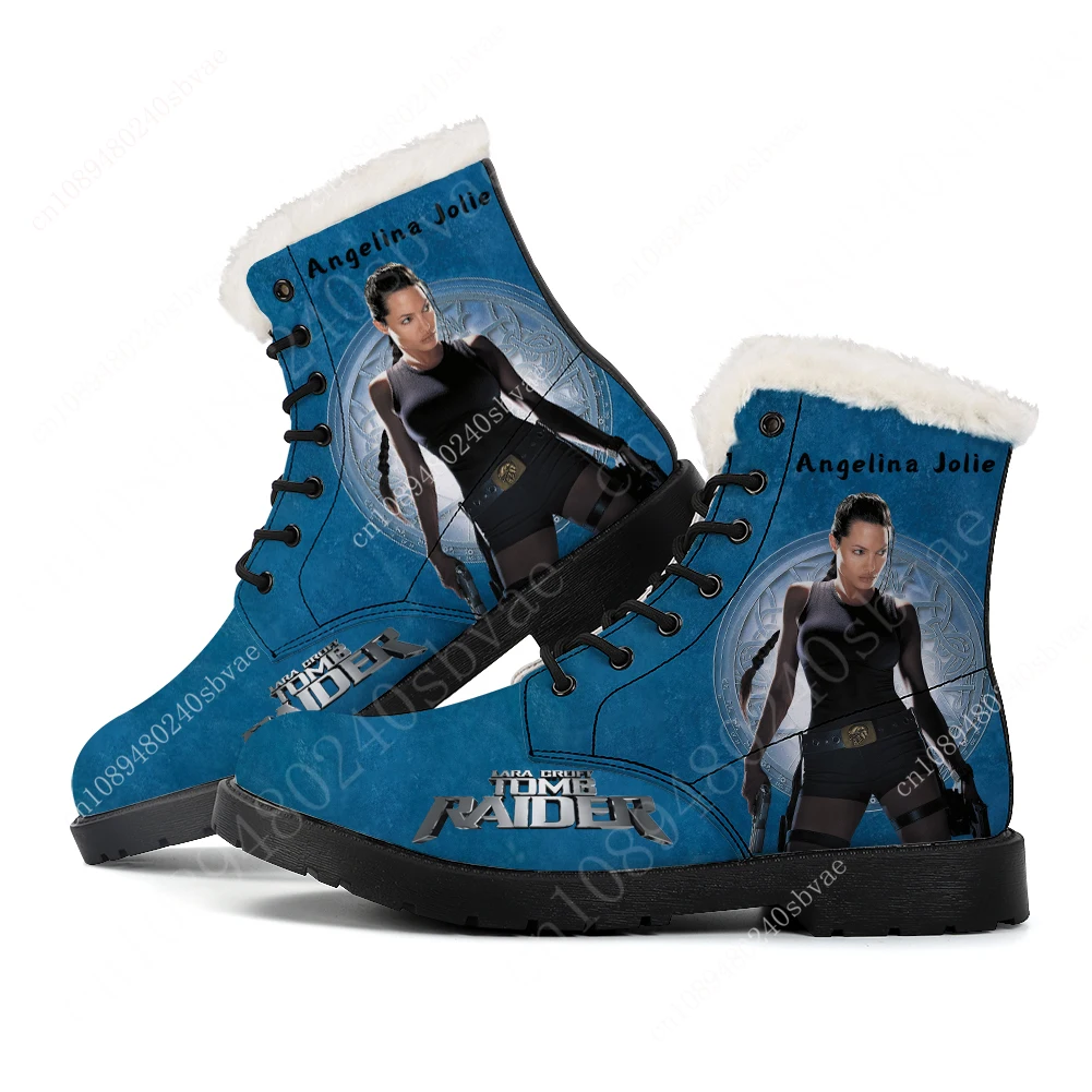 

Tomb Raider Plush Boots Lara Croft Mens Womens Teenager Shoes Casual Boot Outdoor Light High Quality Print on Demand Custo Shoe