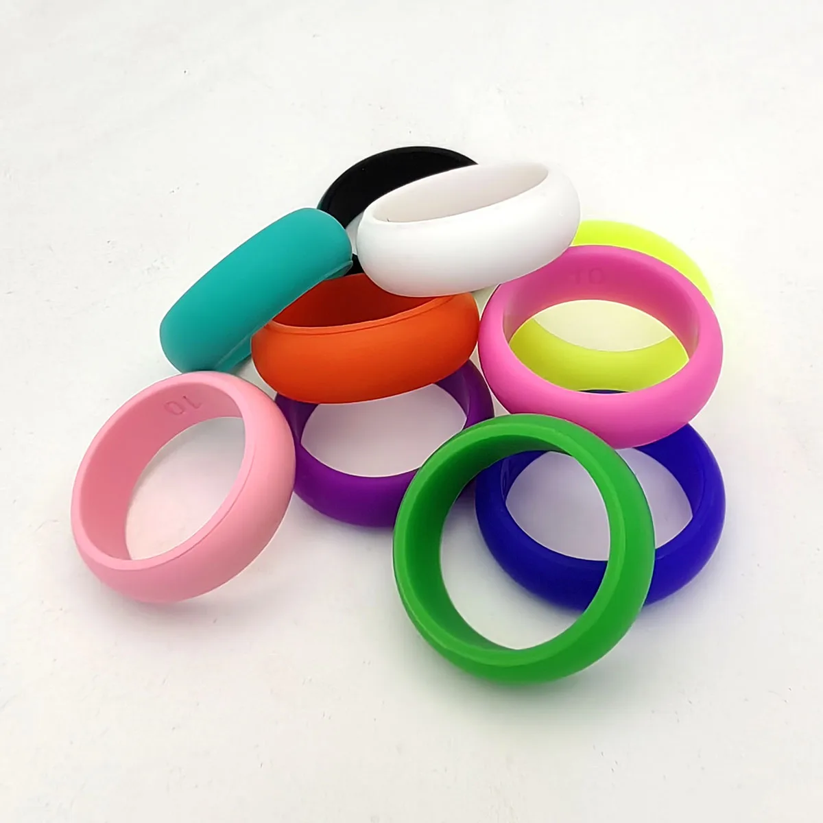 10 teile/satz Sport Silikon Ring Liebhaber Unisex Paare Hochzeit Gummibänder Hypoallergen Flexible Finger Ringe 8mm 10 Teile/satz – Detail 10