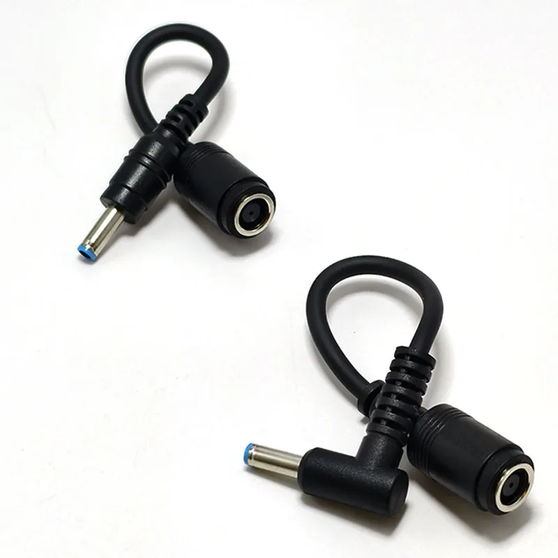 1pcs 7.4*5.0mm Round Jack Female To 4.5*3.0mm Elbow Suitable For HP Dell Blue Tips Power Adapter Connector Cable