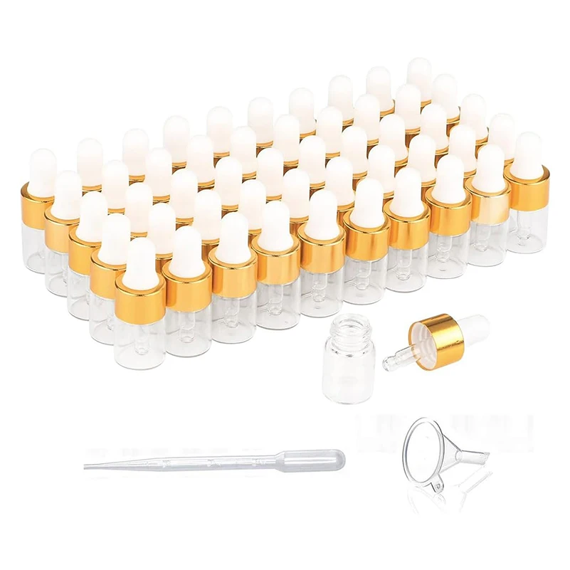 20pcs/30pcs/50pcs Empty Glass Perfume Bottle 2ml Dropper Glass Bottle Refill Essential oil Vials With Pipette for Aromatherapy