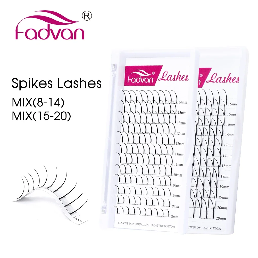 Fadvan Spikes Lashes Individual Wispy A Shape Premade Fans Eyelash Extension Self-Grafting Makeup False Eyelashes Mixed 15-20mm