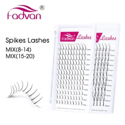 Fadvan Spikes Lashes Individual Wispy A Shape Premade Fans Eyelash Extension Self-Grafting Makeup False Eyelashes Mixed 15-20mm