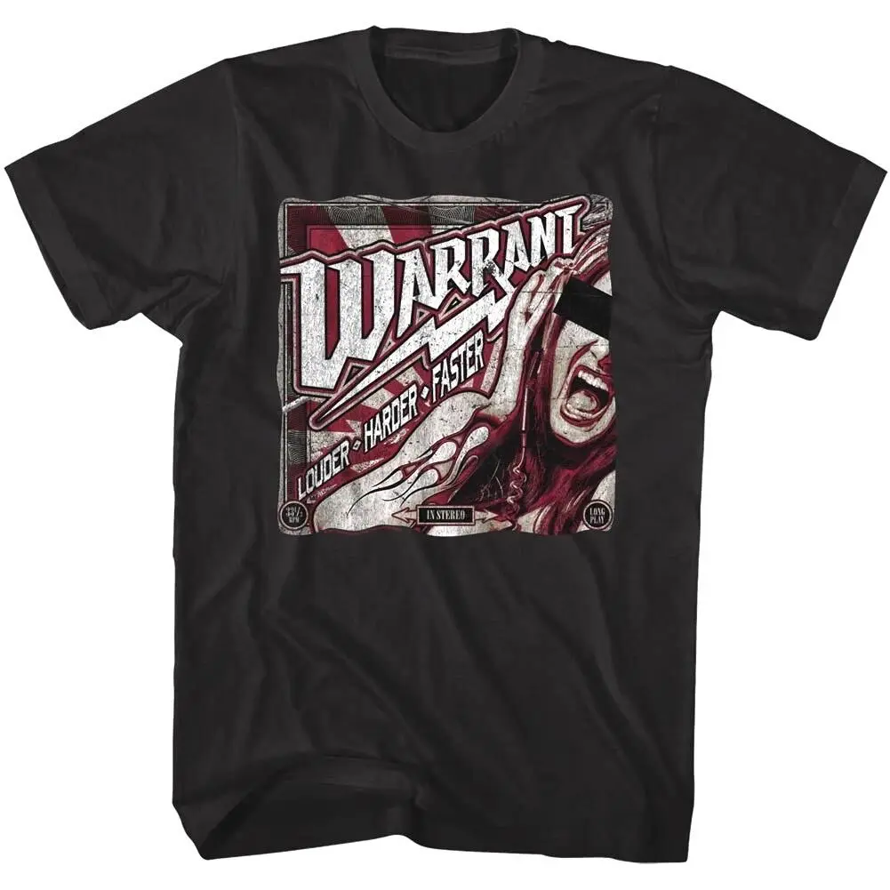 Warrant Louder Harder Faster Men'S T Shirt Rock Band Album Cover Art Tour Merch