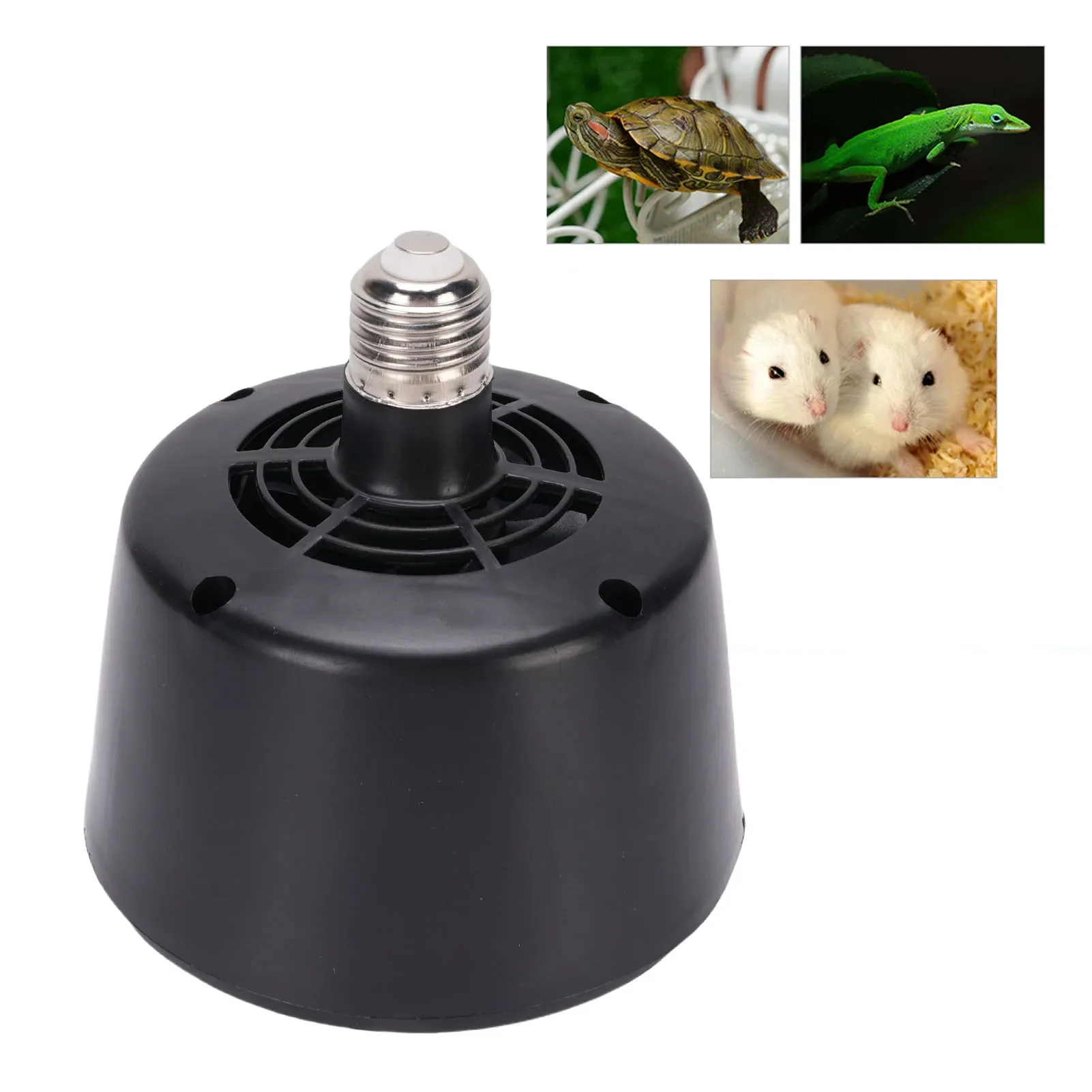 Reptile Pet Heater 220V E27 Socket Warm Air Heater Lamp for Chickens Turtles Lizards Small Animals Reptile Habitat Heating Light