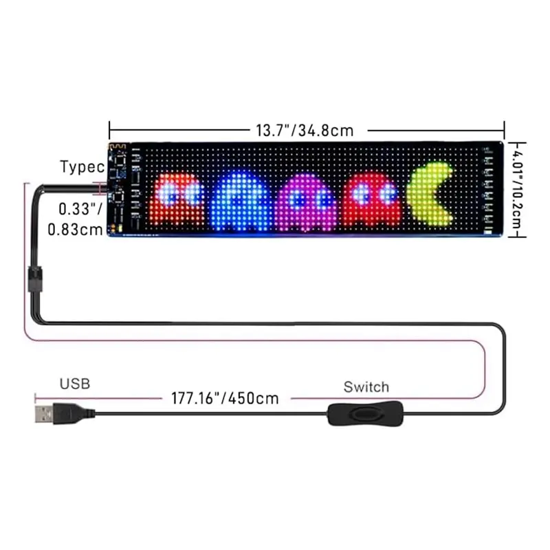 A63K-Flex Matrix LED Display-For Dynamic Visuals& Enhanced Ambient Lighting-20X64 Vibrant Light Configuration Ambiance