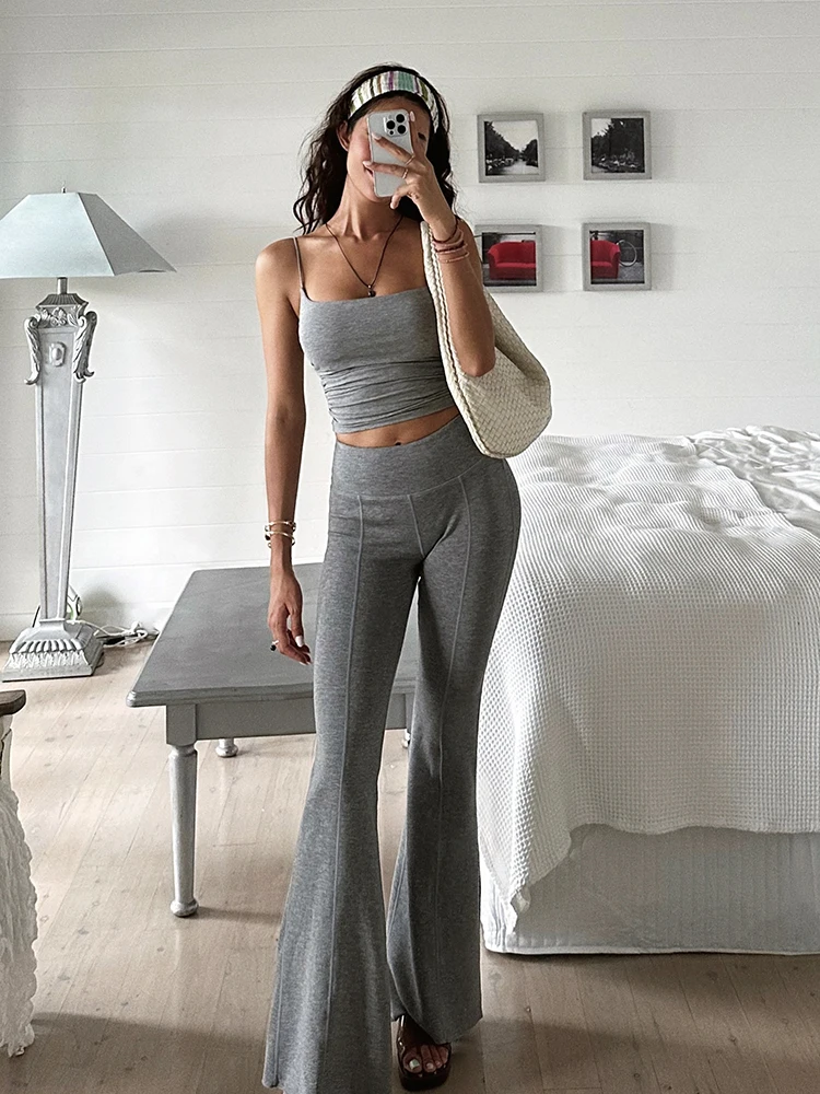 

ITSNIKAR Magic Set: Женские повседневные брюки с высокой талией, драпированные, прямые, слегка расклешенные, для йоги, уличный стиль, весна 2024