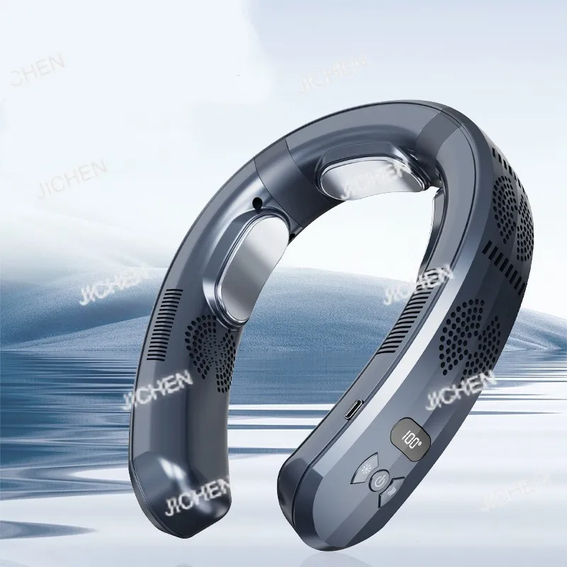 

6000mAh Vaneless Hanging Coolify and Warm Portable air Conditioner Fan Portable Mini Personal Lazy Outdoor Wearable Neck Fan