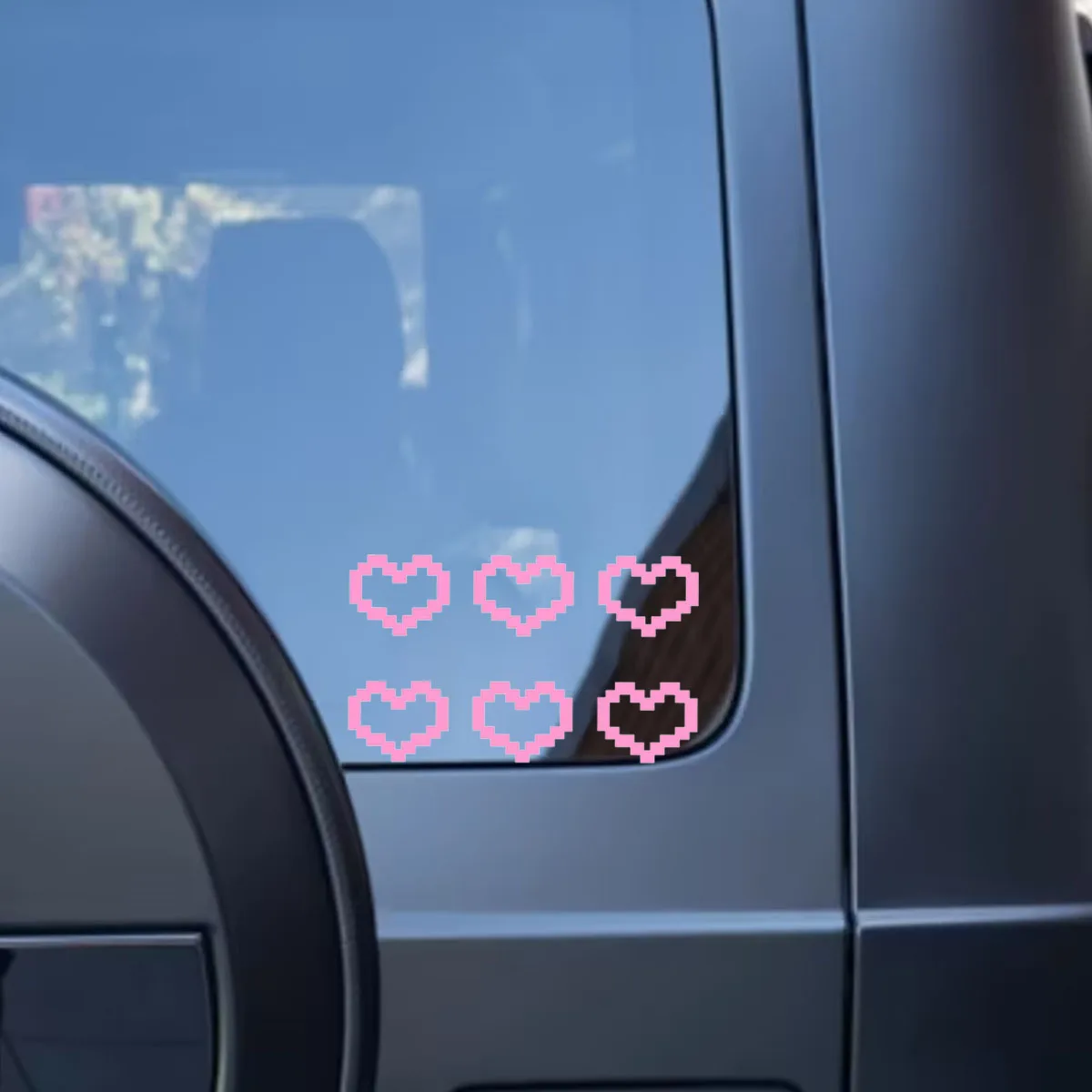 Mosaic Heart Pixel Love Car Sticker, Sticker Window Decoration Waterproof Sticker Headlight Taillight Decoration Sticker