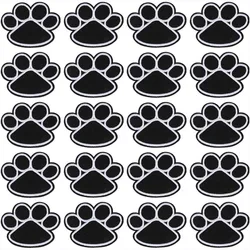 5pcs/10pcs Dog Paw Puppy Black Paw, Heart Iron On Embroidered Patches Appliques Sewing Cloth for Clothing