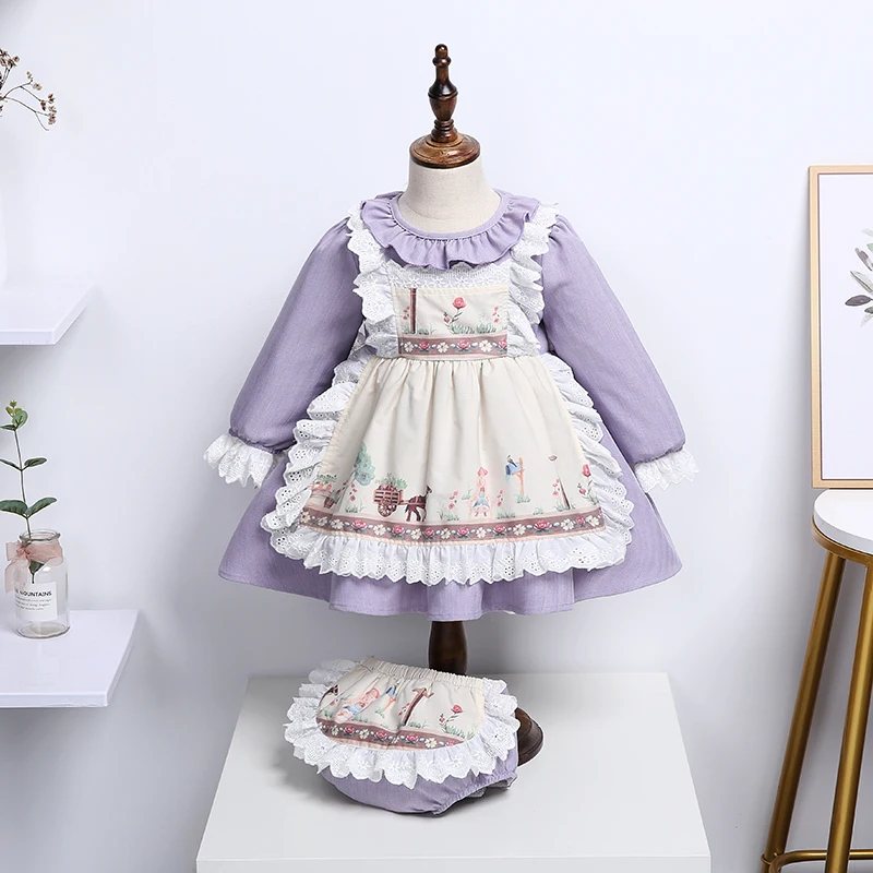 Spring Spanish Princess Dress Suit Girl Dress Court Children Lolita Dress Kids Dresses for Girls Eid Dress Toddler Girl Dresses