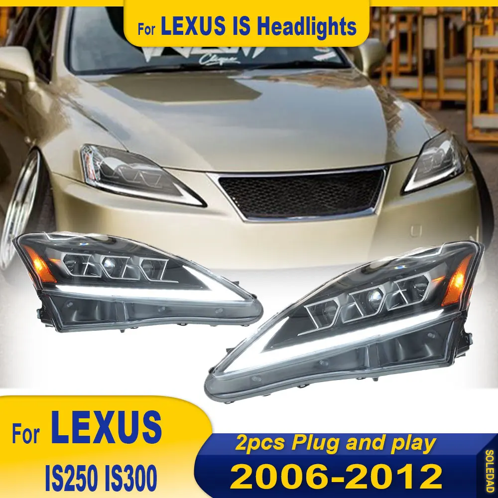 Car Accessories LED Projector Headlights For Lexus IS250 IS250C IS350 IS350C IS300 2006-2012 Head Lamp Turn Signal Plug and play