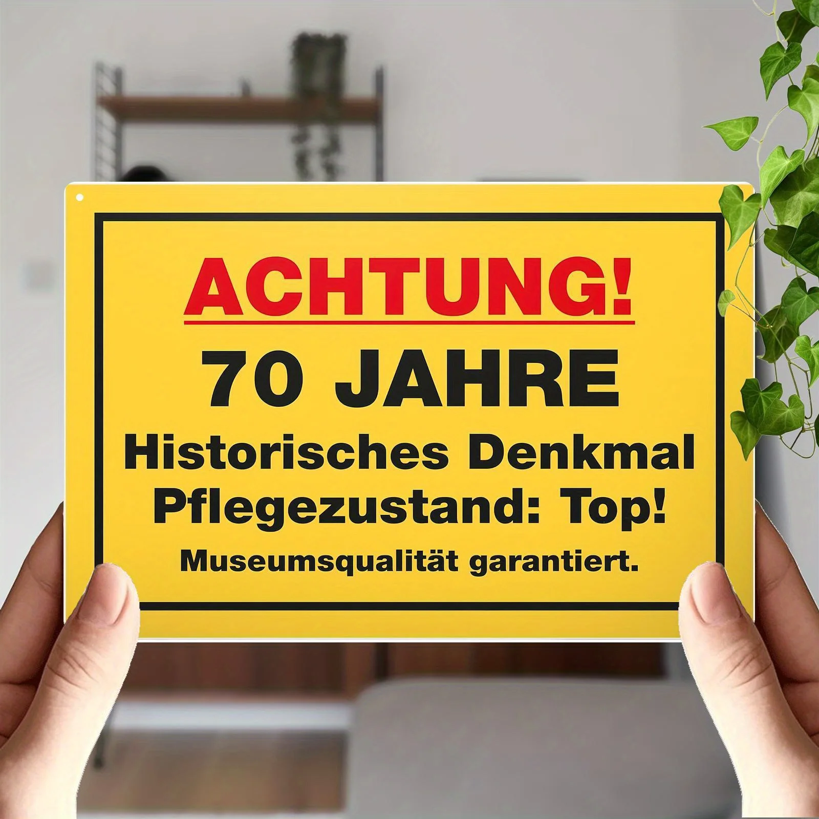 2D Flat Aluminum German 70 Years Historical Monument Wall Sign 20*30cm 70th Birthday Men Gift Home Club Bar Outdoor Decor *
