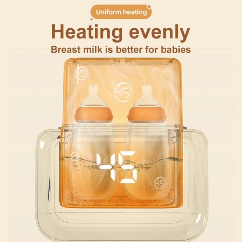 Family Friendly Double Bottle Warmer with 0.8L Capacity Infant Milk Warmer Device Dropship