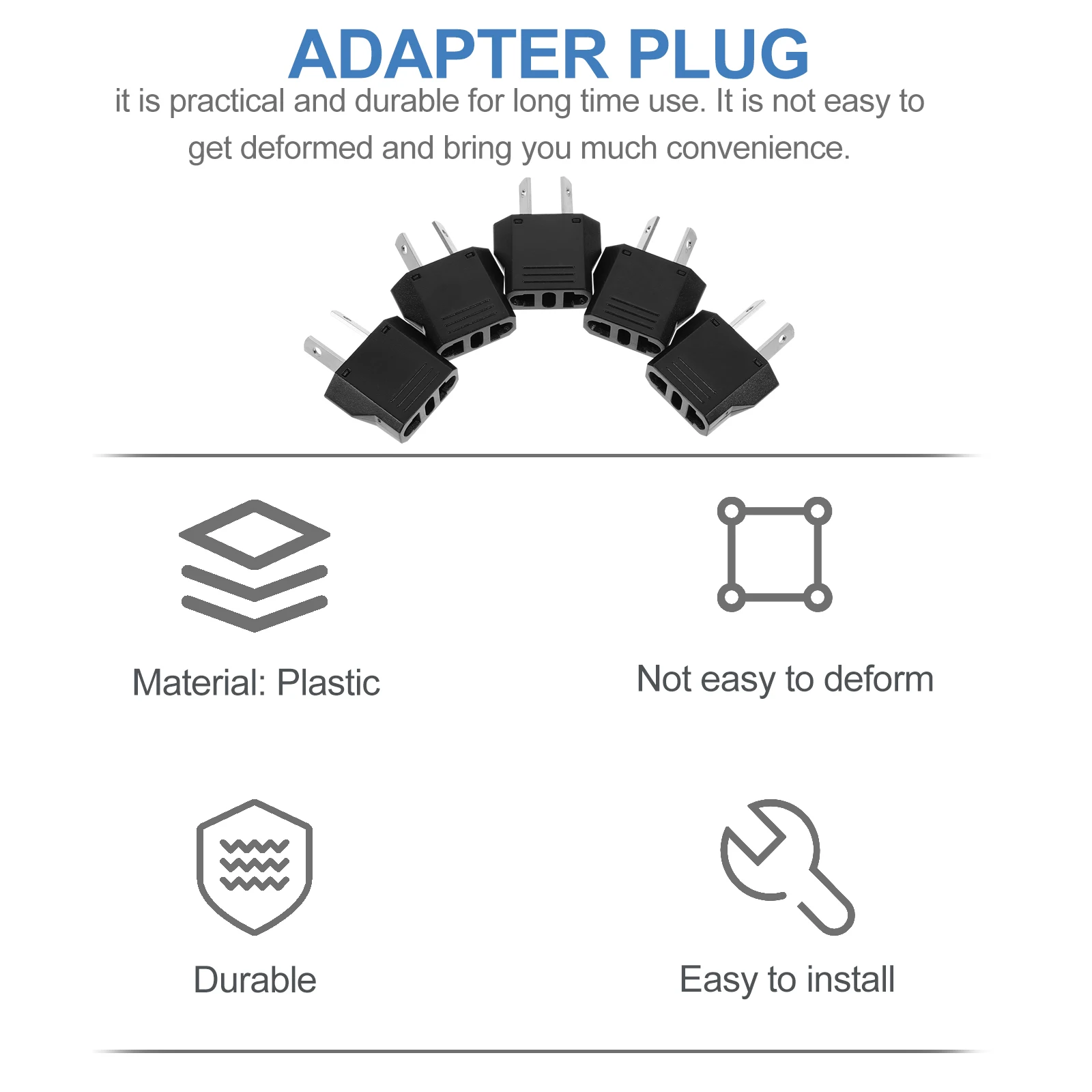 

5 Pcs Plug Converter Practical Plastic Power Conversion Plugs Adapter Accessories Durable