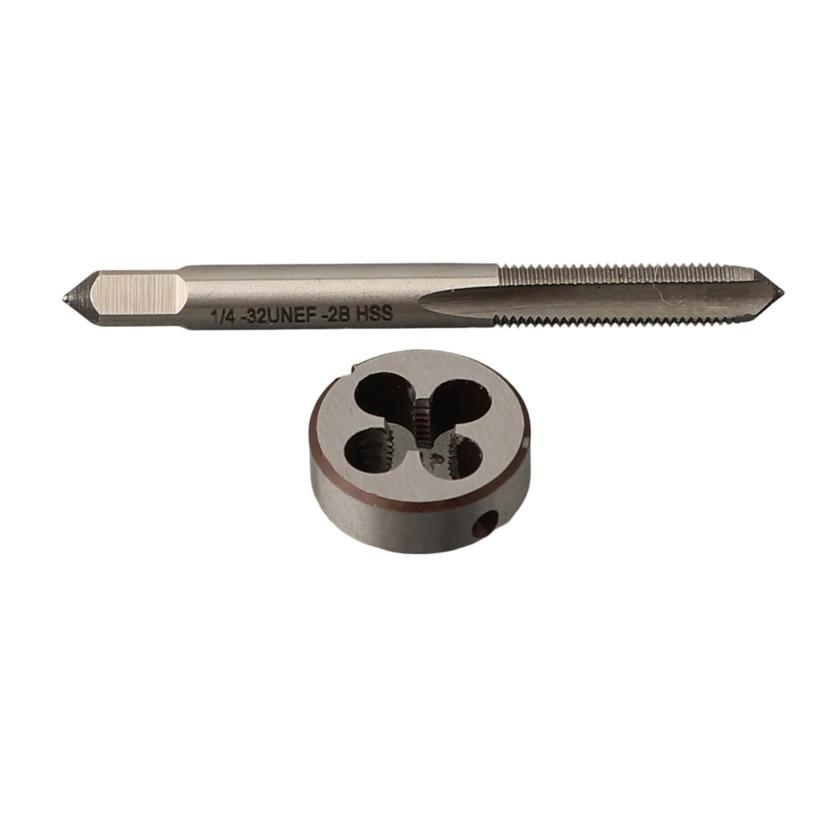 Complete 14 32 UNEF HSS Thread Tap and Round Die Package for Metalworking Applications Including Muzzle Restoration