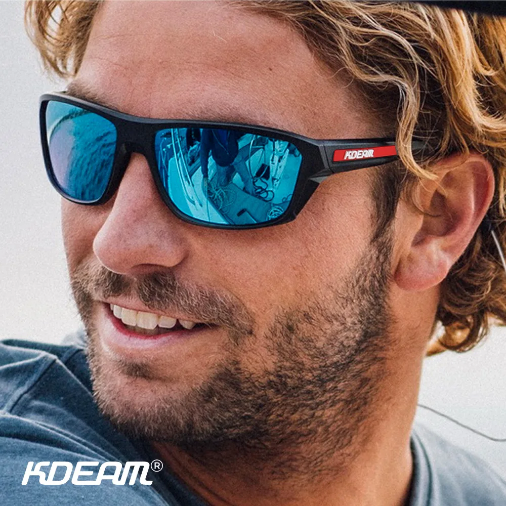 KDEAM 2025 Colorful Polarized Sunglasses for Men Women Outdoor Sports Windproof Goggles TR90 Frame Fishing Driving Sun Glasses