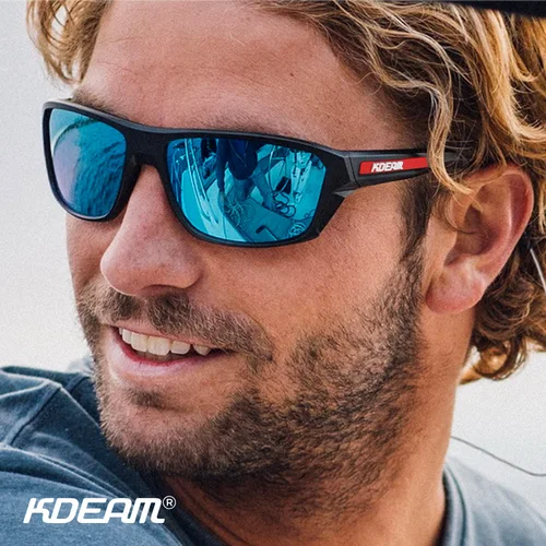 Kdeam 2025 gafas de sol polarizadas para hombres y mujeres moda Unisex marca TR90 gafas al aire libre para pesca espejo de conducción lente negra