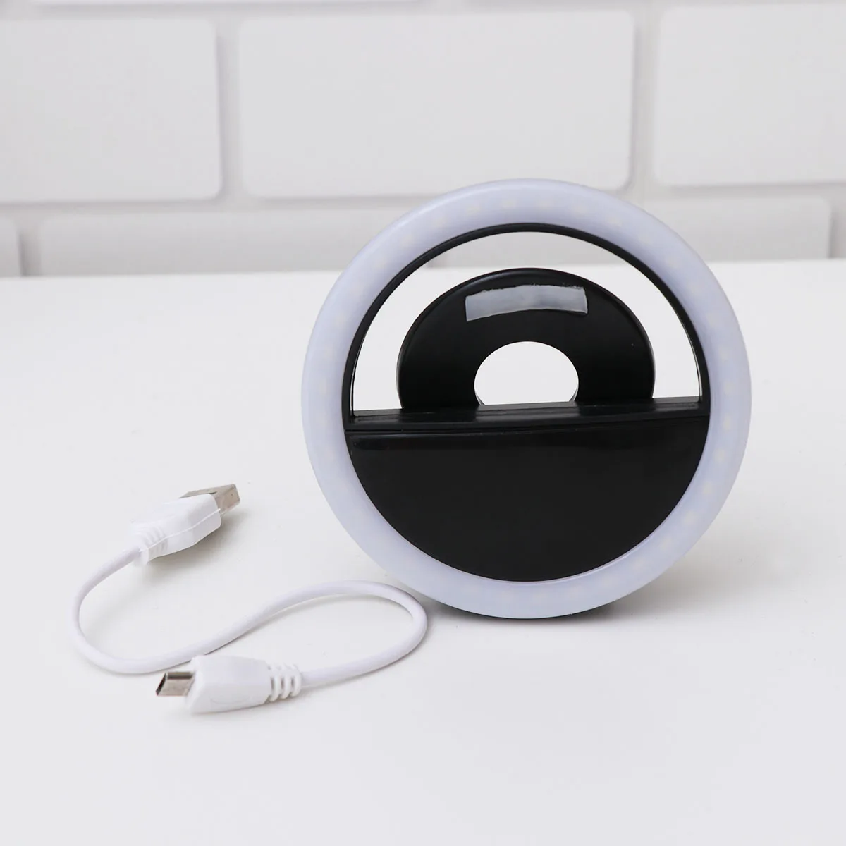 

Led Fill Light Selfie Ring Light 3 Modes Usb Rechargeable Phone Camera Lighting For Night Clubs Parties Camping Black