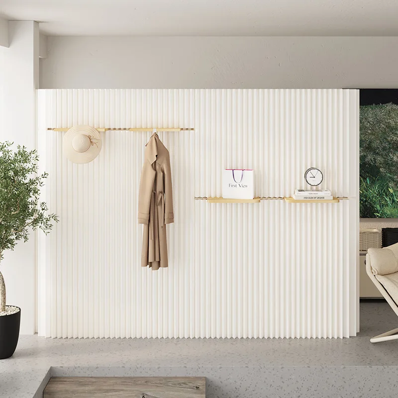 Paper Room Divider Screen Living Room Hallway Bedroom Clothes Hanging Wall Office Rest Area Folding Shelf Background