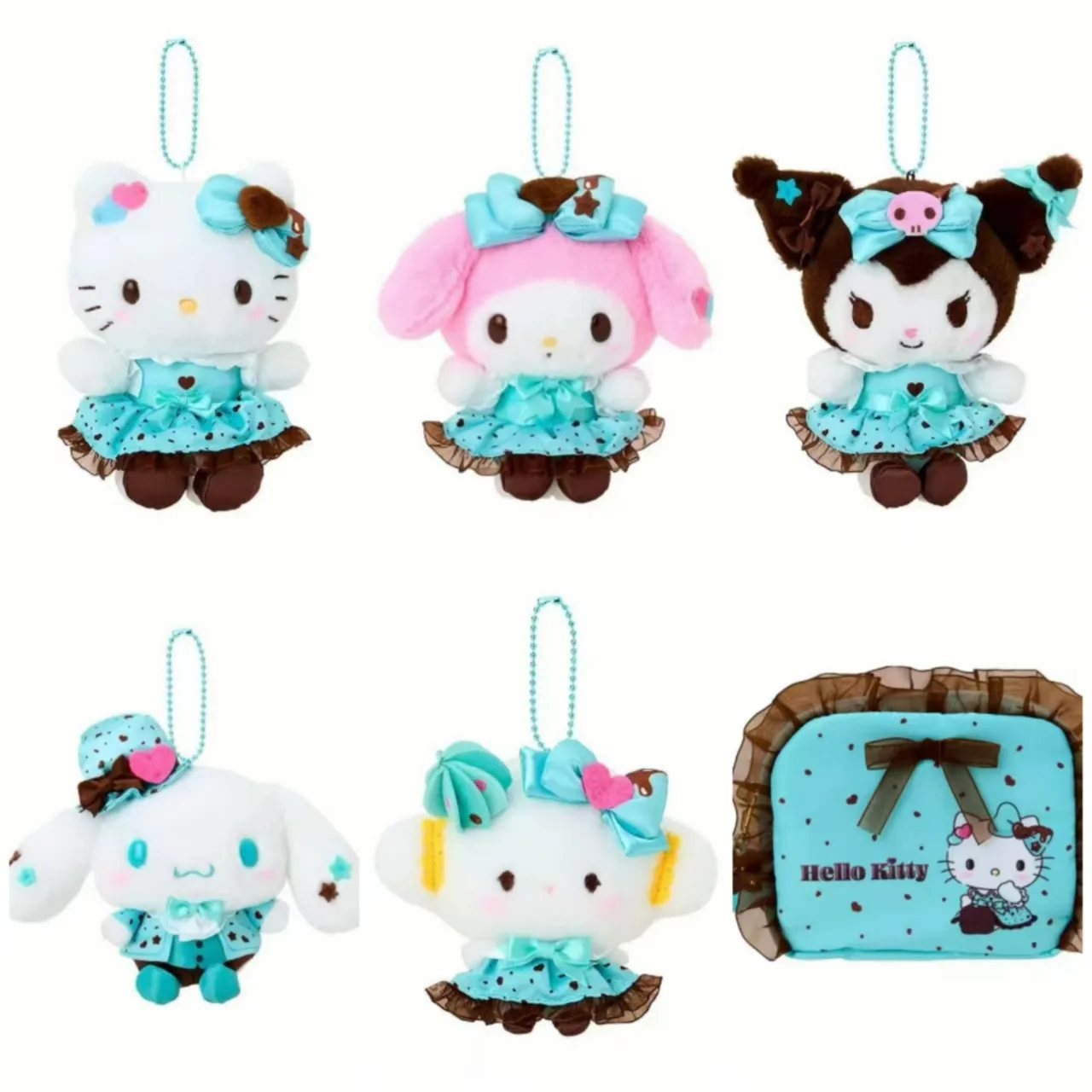 Cartoon Sanrio Mint Chocolate Series Pluche Pop Kawaii Hello Kitty MyMelody Rugzak Hanger Kuromi Kinderfestival Cadeau