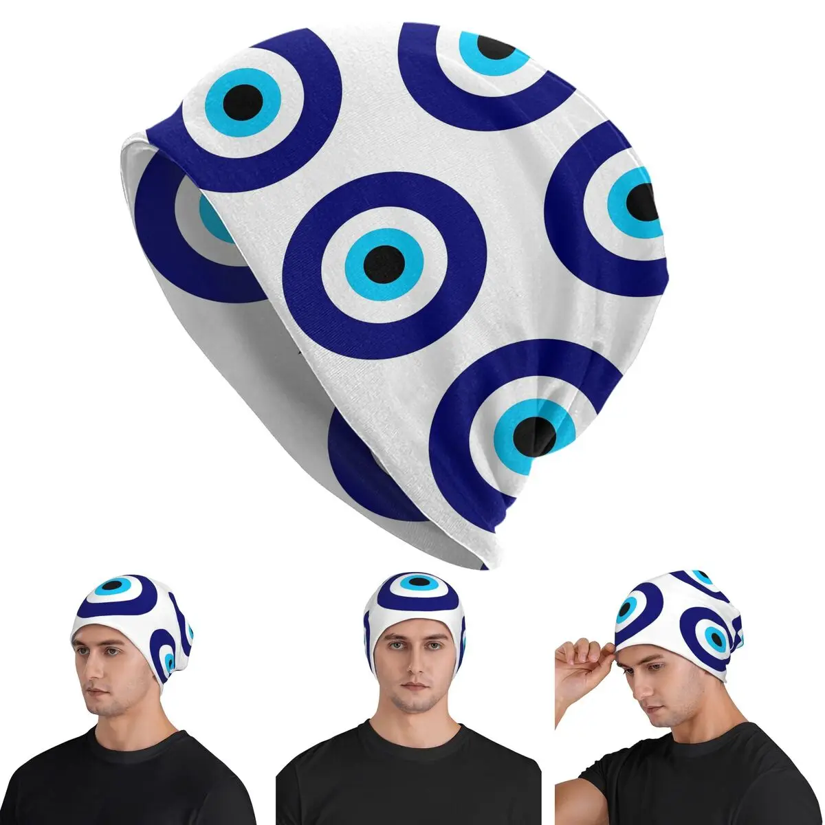 Magic Eye Five Set Evil Ey Warm Knitted Cap Hip Hop Bonnet Hat Autumn Winter Outdoor Beanies Hats for Unisex Adult