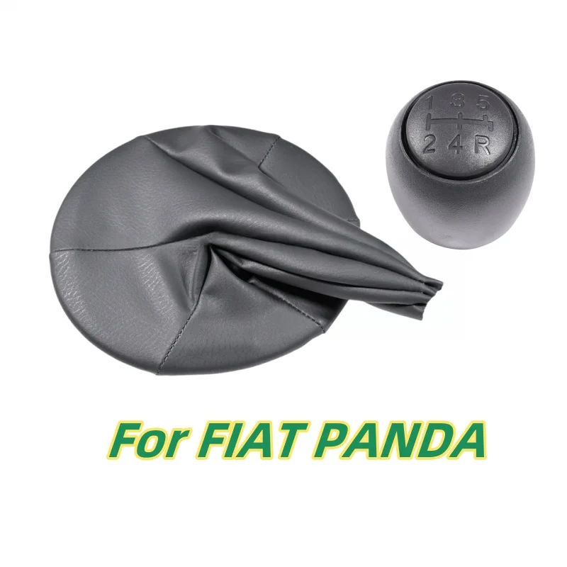 For FIAT PANDA 2003-2012 / 500 500C 2007-2013 Black Gray Car Shift Handball Dust Cover Black Cover Refit Accessory 5 Speed