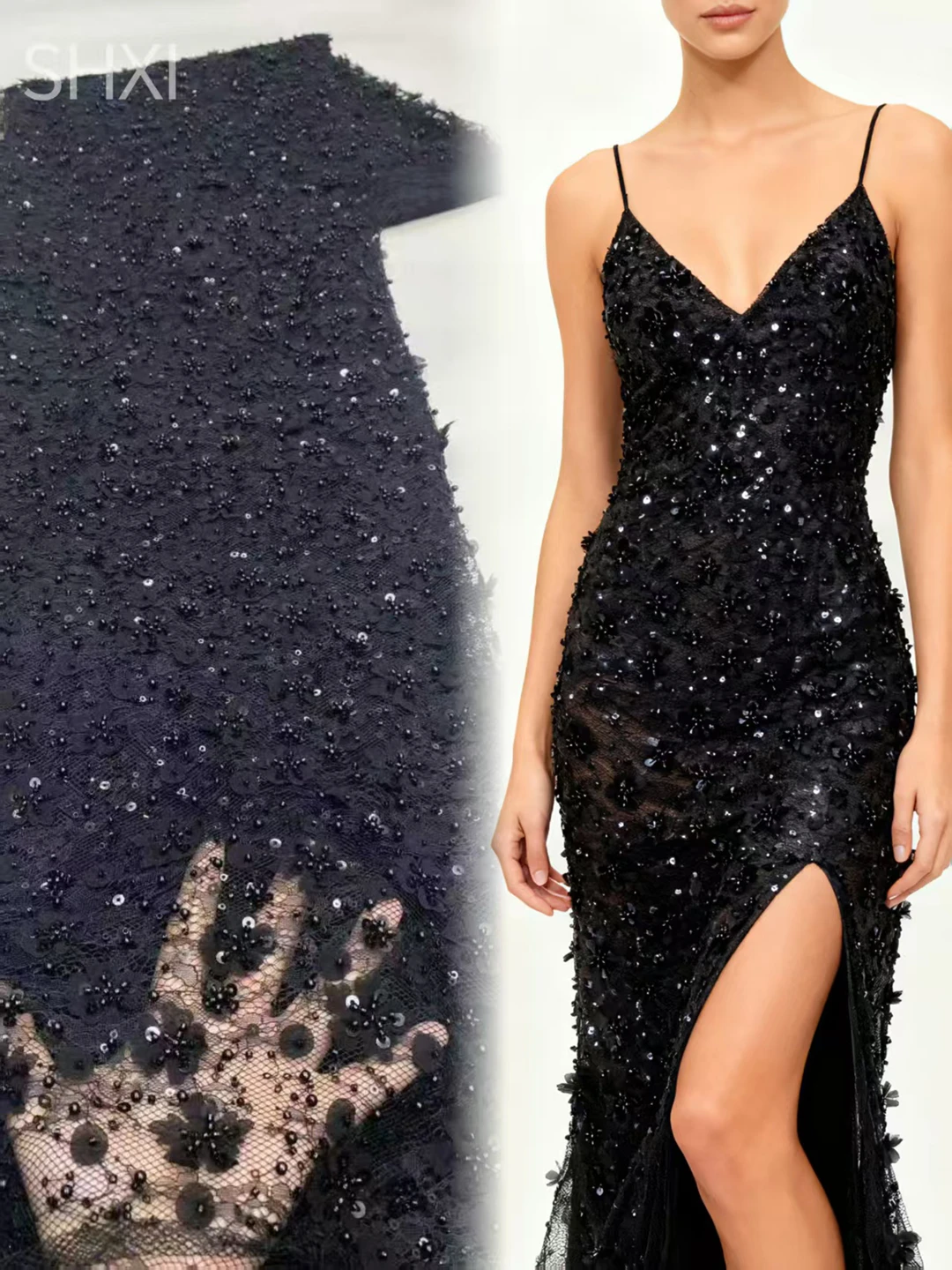 ثلاثية الأبعاد الخرز الأفريقي الترتر أقمشة الدانتيل 2026 جديد الدانتيل والتطريز الترتر شبكة نسيج الدانتيل 5 ياردة للنساء فساتين حفلات الزفاف