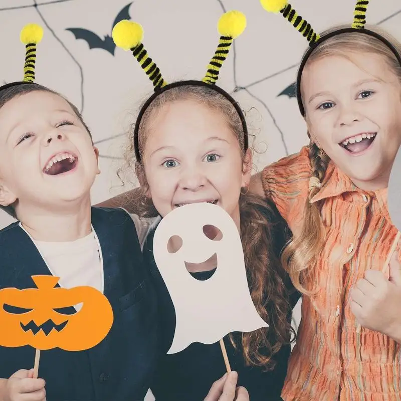 A3pb Pałąki antenowe i okulary paski pszczół Zestaw kostiumu dla dzieci na Halloween