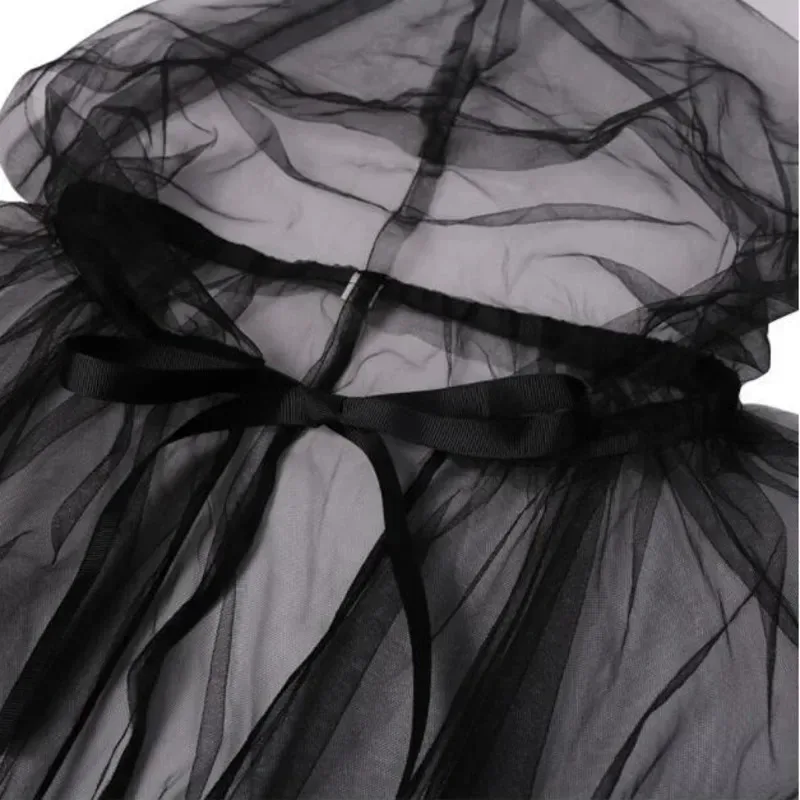 Costume da strega Mantello da elfo Mantello da donna in tulle con cappuccio di Halloween Cosplay DF4624;2,k'5,t;8.