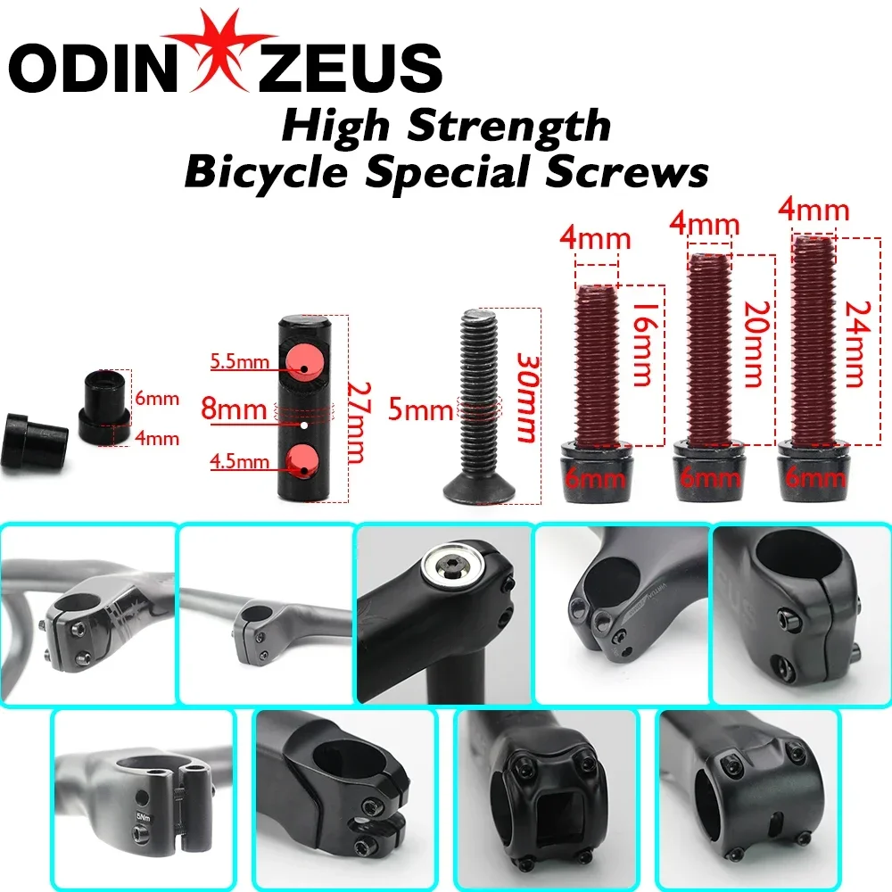 ODINZEUS One-piece mountain/road bike handlebars MTB bike stems bicycle parts high-strength alloy screws