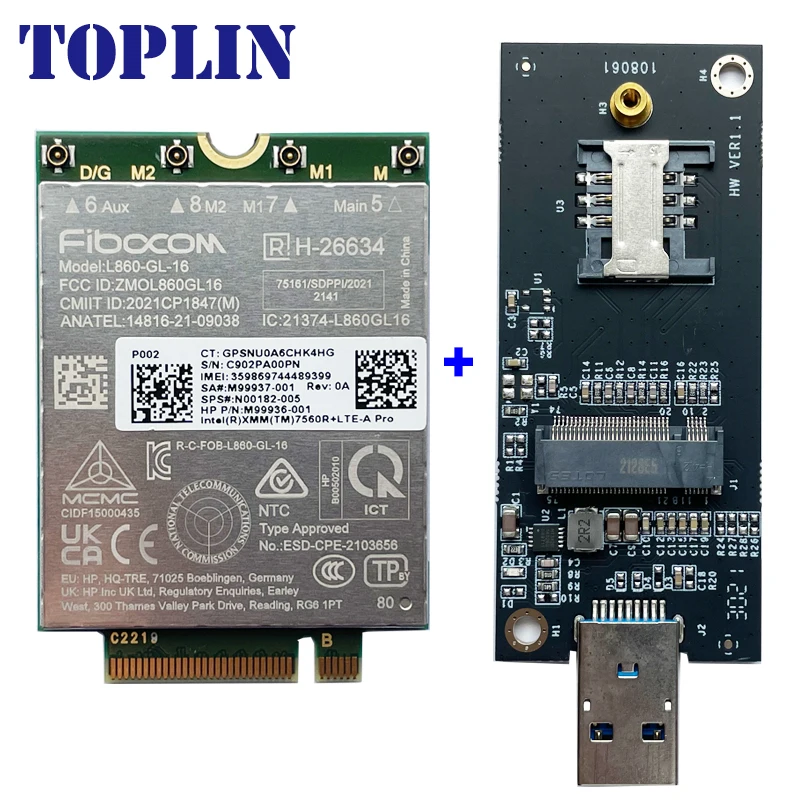 Imagem -02 - Módulo L860-gl16 Lte Cat16 para Laptop hp 4g L860-gl N00182005 4g Modem Ngff M.2