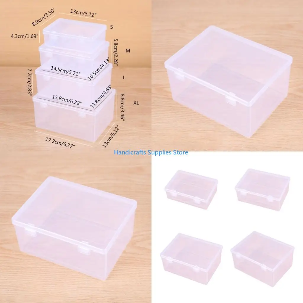 R1WA Clear Storage Box-Organizer with Lids Transparent Plastic Storage Box Jewelry Display for Case Small Storage-Bins for Ro