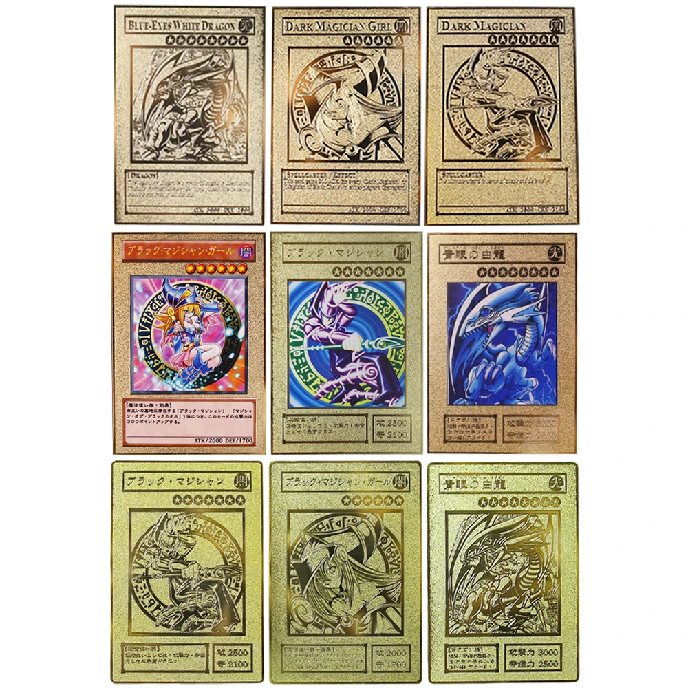 26 Models Yu-Gi-Oh Metal Cards Yugi Muto Blue-Eyes White Dragon Dark Magician Girl Classic Gift Toys Game Anime Collection Cards