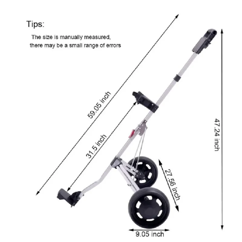 How True 2 Wheel Foldable Golf Push Cart Collapsible Golf Trolley Push Pull Golf Cart