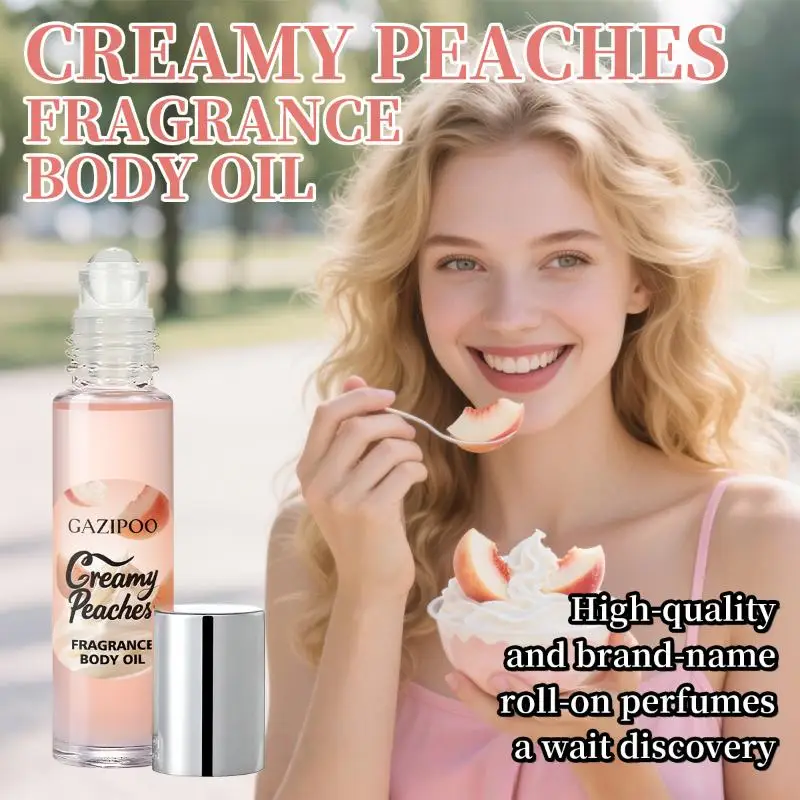 

Z. 10ml Creamy Peach Roll-On Fragrance Oil Long Lasting Women's Fragrance Body Oil Portable Mini Fragrance For Daily Use