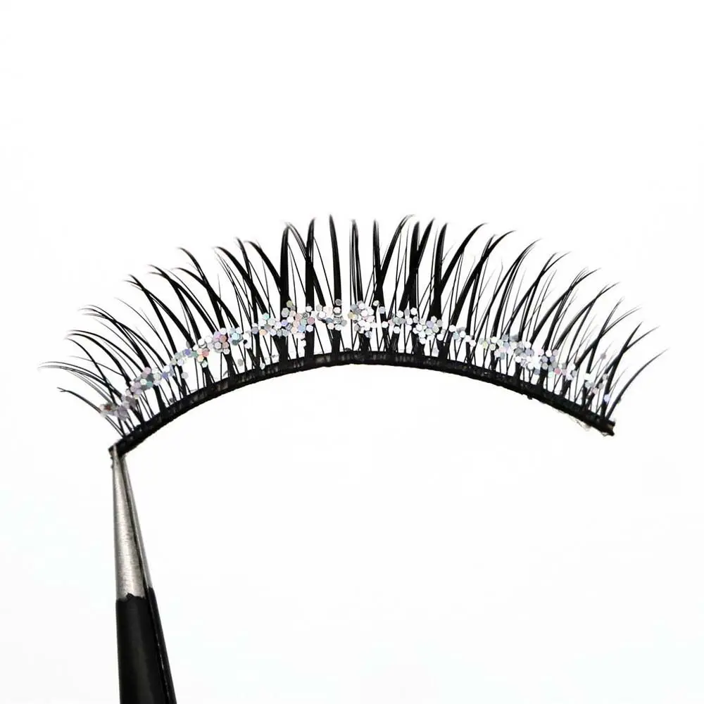 Lasting Thick Cross Lash Shiny Rhinestone Rhinestone False Eyelashes Big Eyes Eyelashes Sequins False Eyelashes Lash Extension